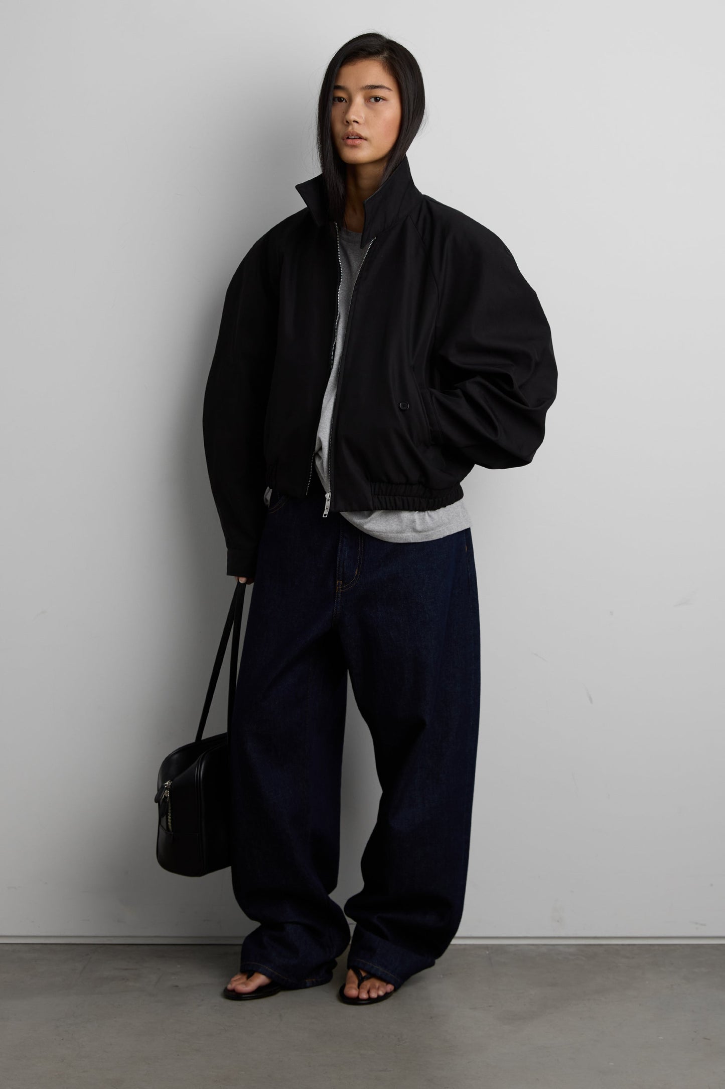 STRUCTURED FUNNEL NECK JACKET