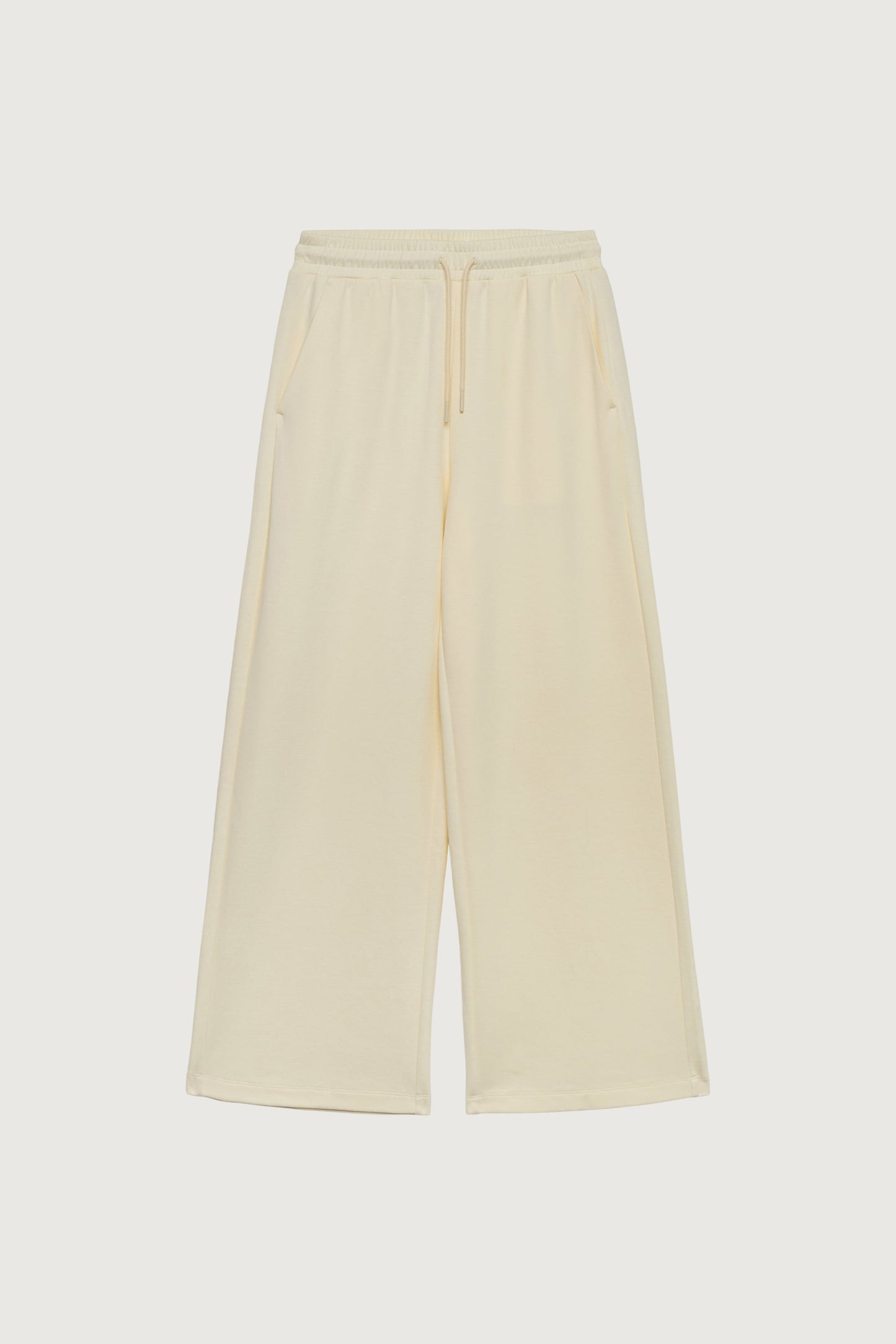 DOUBLE-KNIT COTTON BLEND WIDE LEG PANT