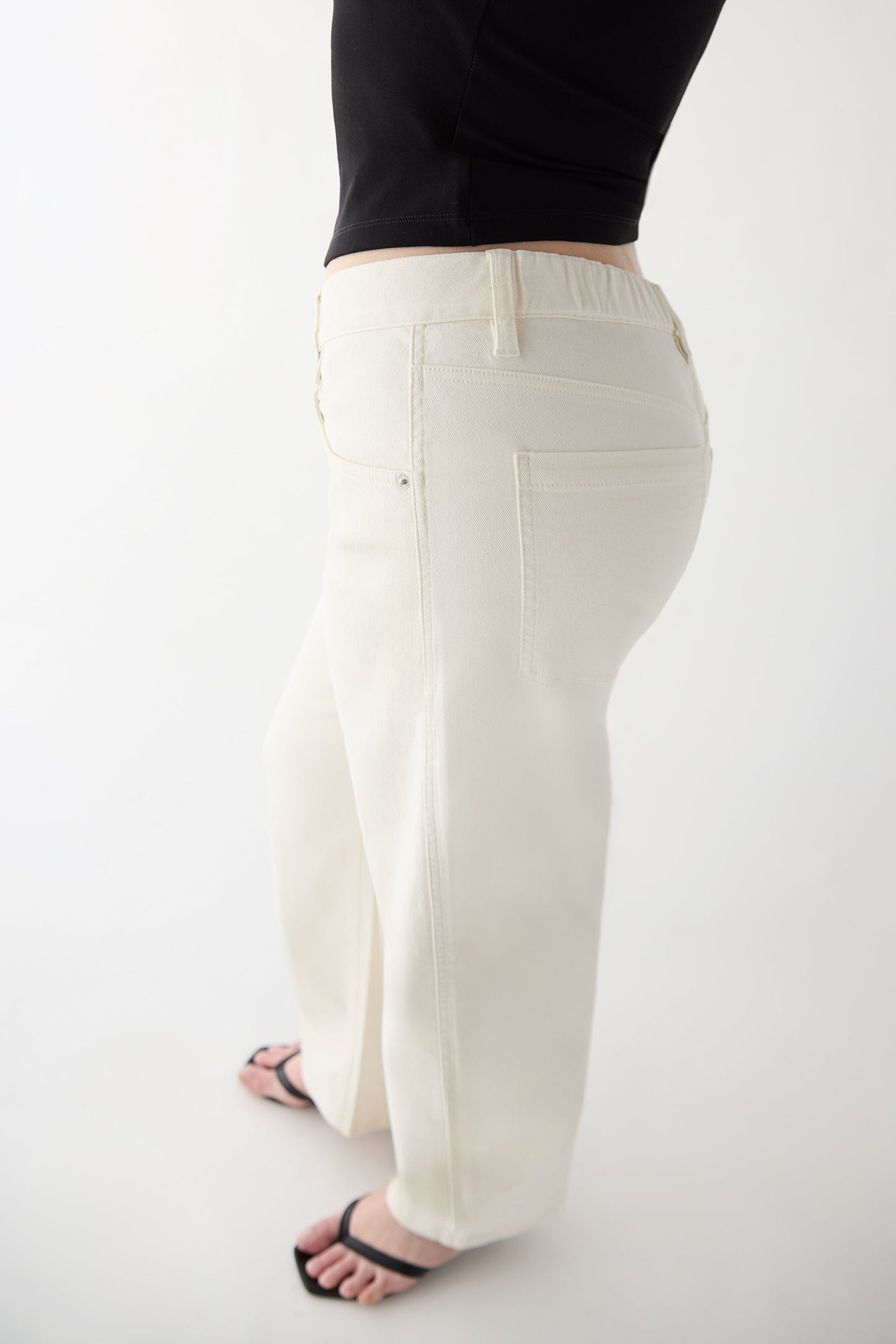 REGULAR LENGTH TWILL BARREL LEG PANT