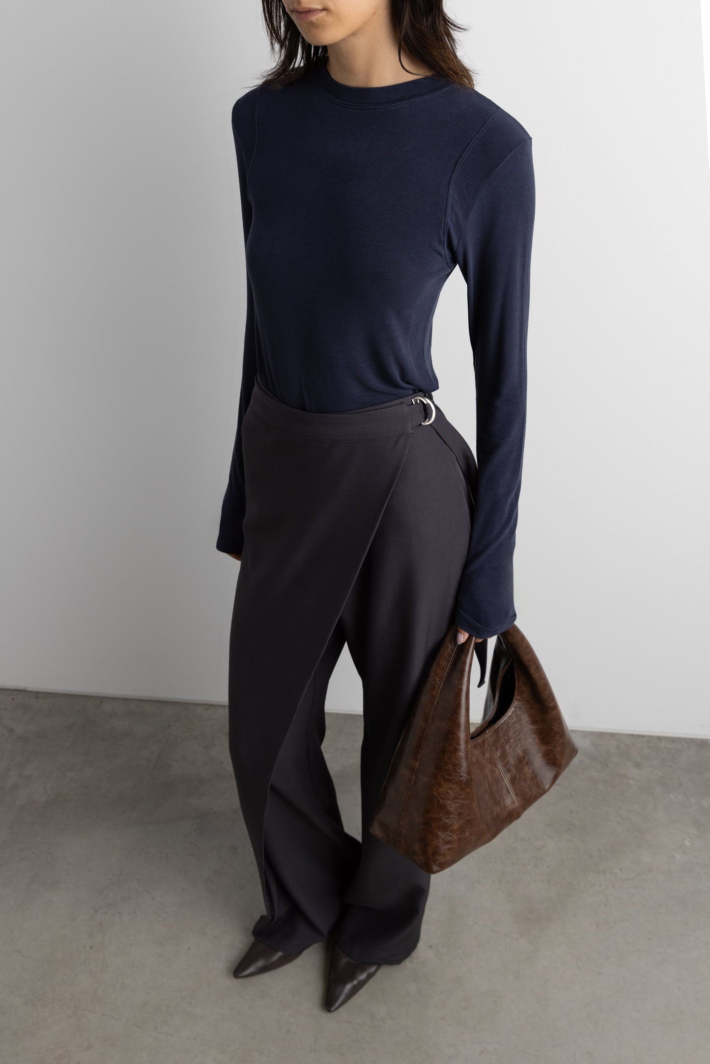 SIDE WRAP STRAIGHT LEG PANTS