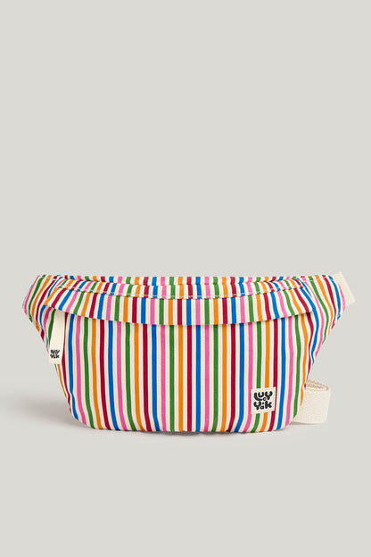 Brodie - Canvas Bumbag in Ecru & Rainbow