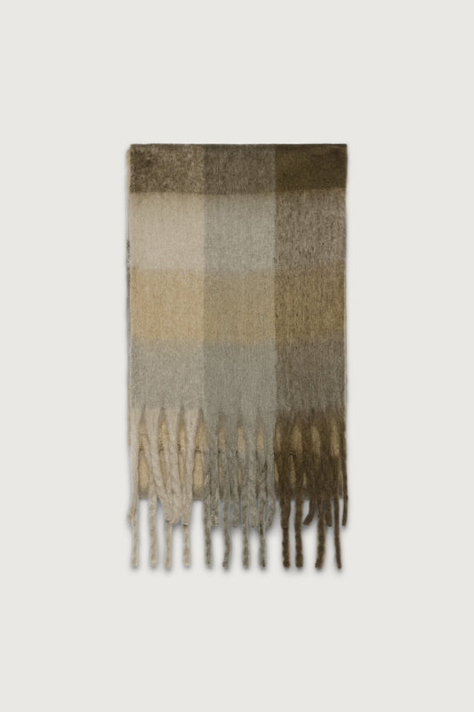 PATTERNED SCARF WITH TASSELS