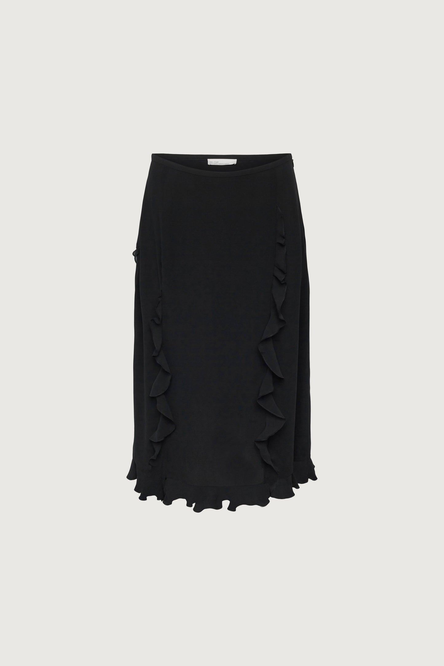 CHIFFON RUFFLED MIDI SKIRT