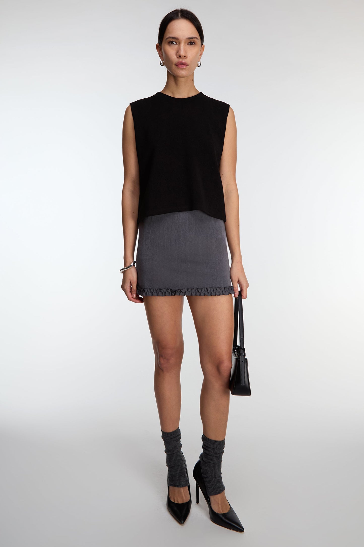 RUFFLE HEM MINI SKIRT