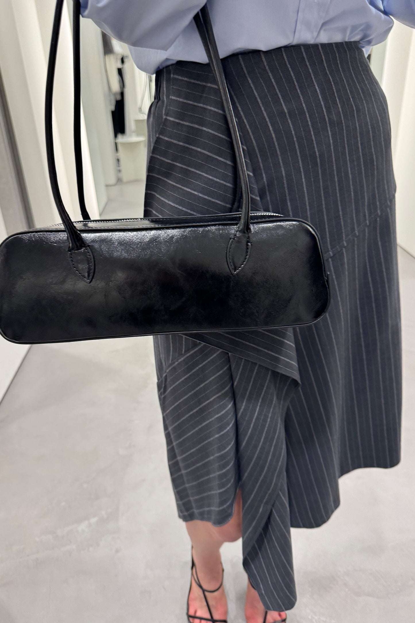 PINSTRIPE MIDI SKIRT