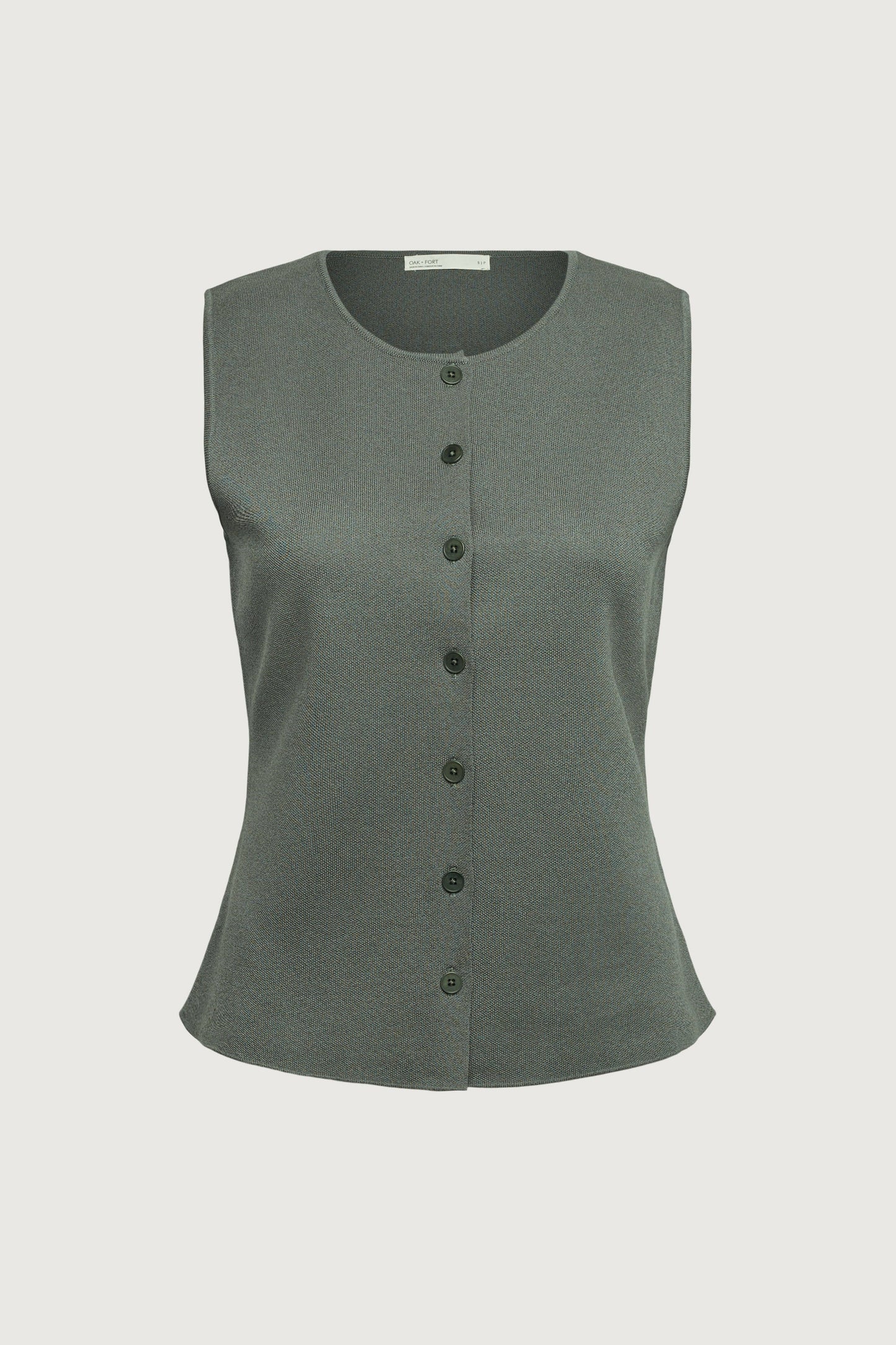 BUTTON FRONT KNIT SLEEVELESS VEST