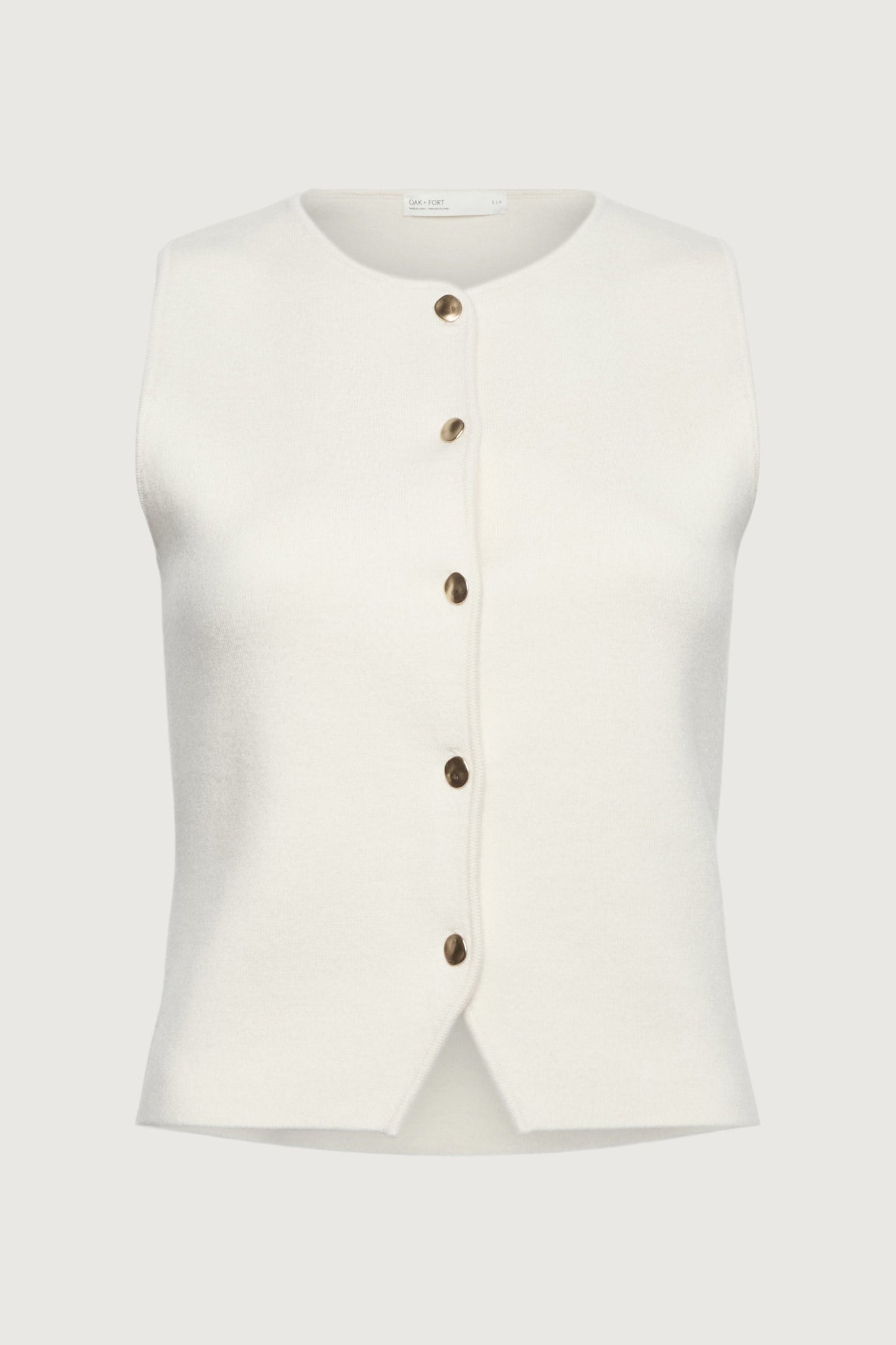 SLEEVELESS KNIT VEST WITH BUTTONS