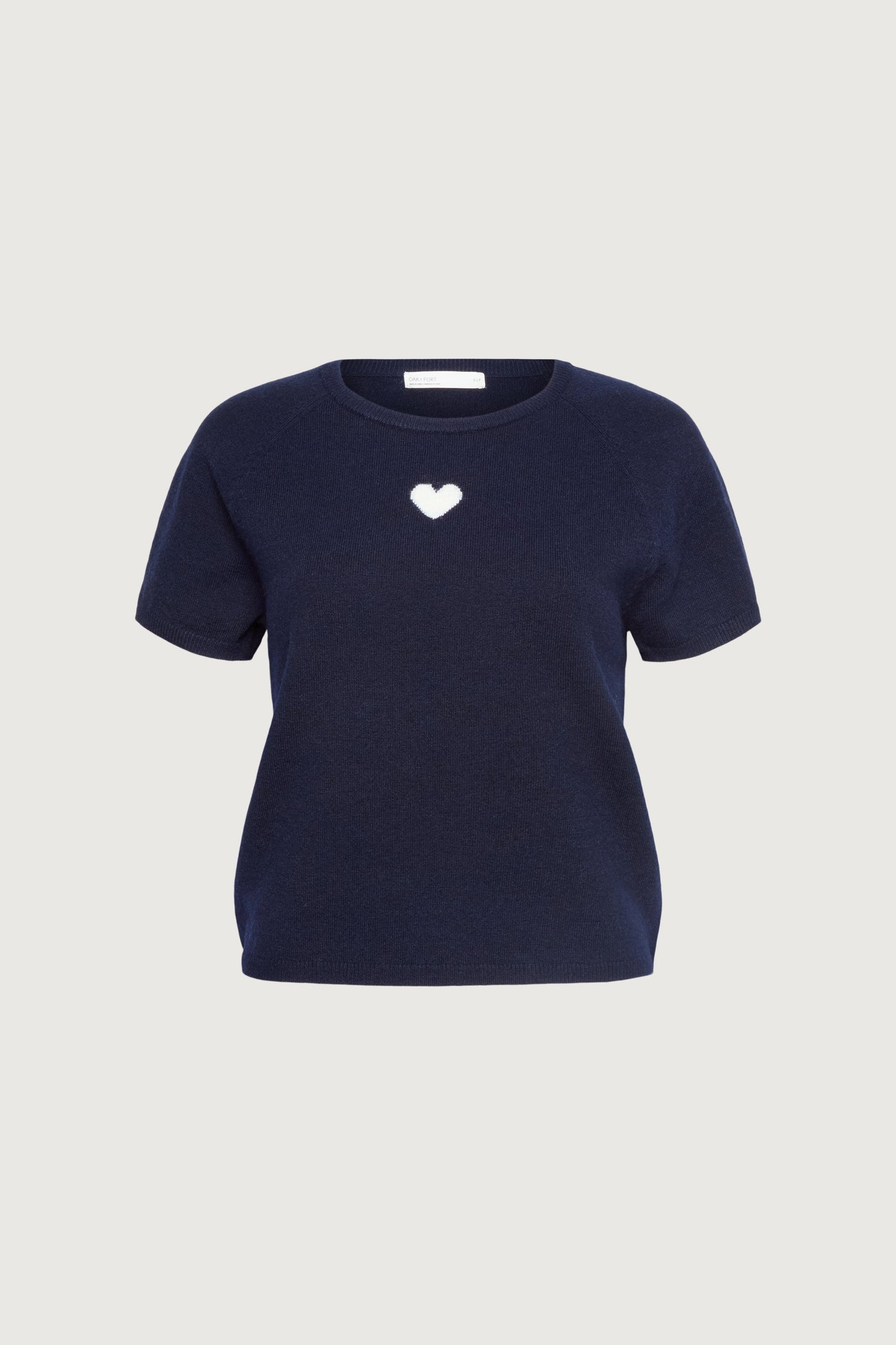 SHORT SLEEVE HEART SWEATER