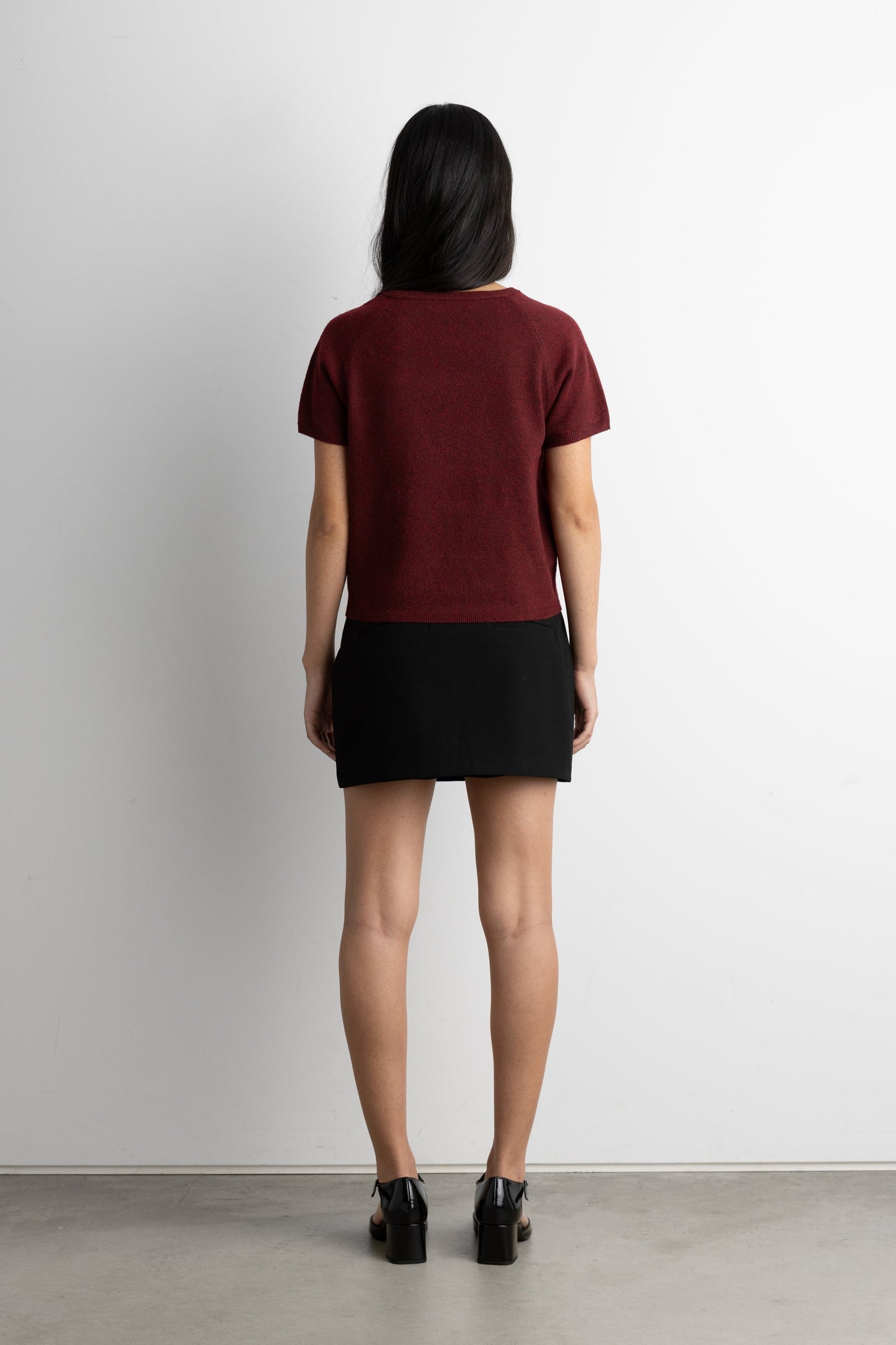 SHORT SLEEVE HEART SWEATER