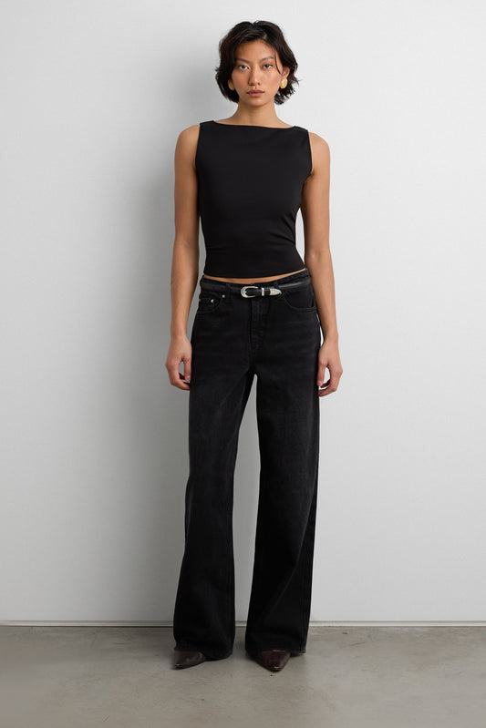 HIGH NECK SLEEVELESS TOP