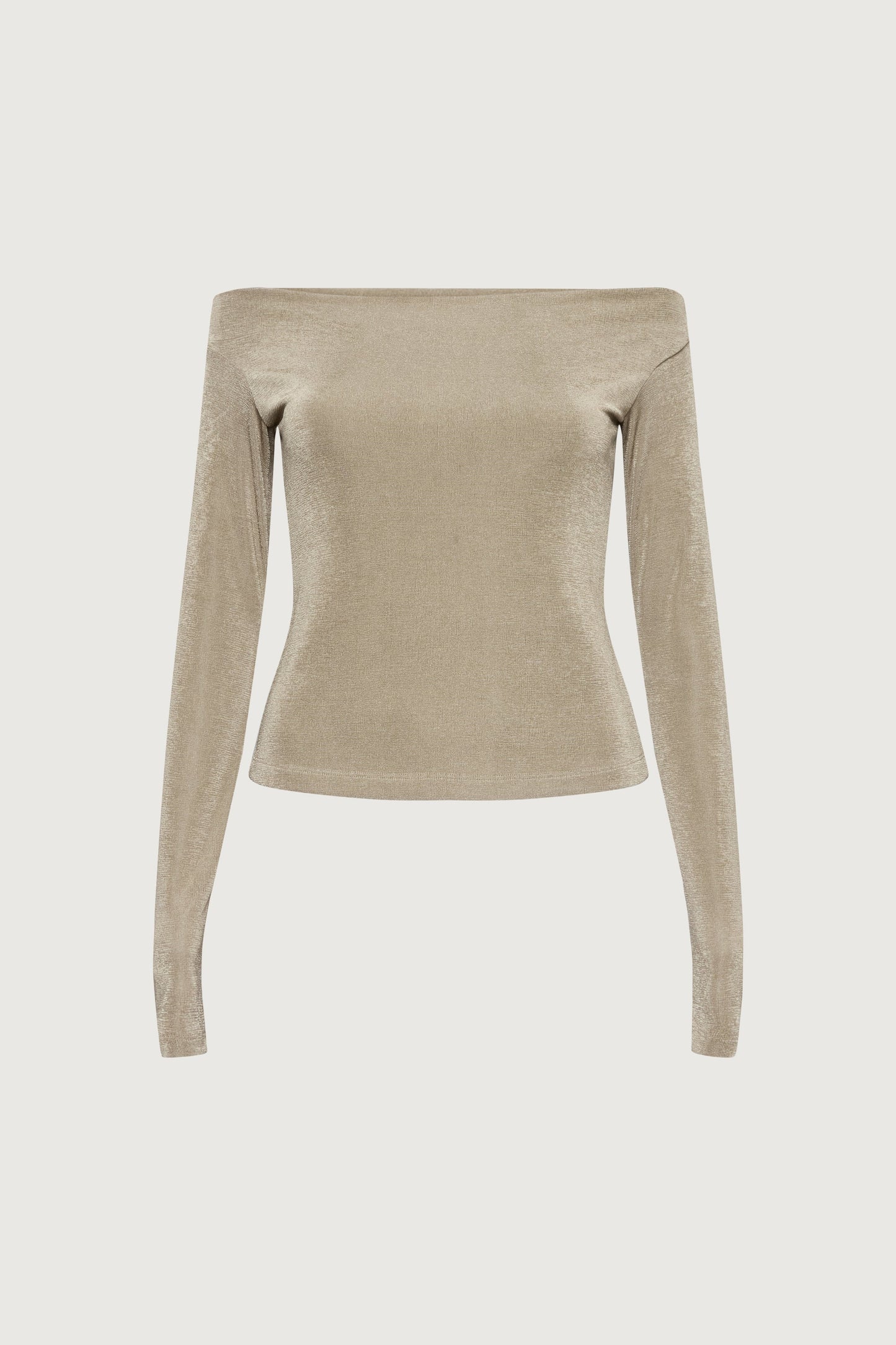 FITTED OFF THE SHOULDER LONG SLEEVE TOP