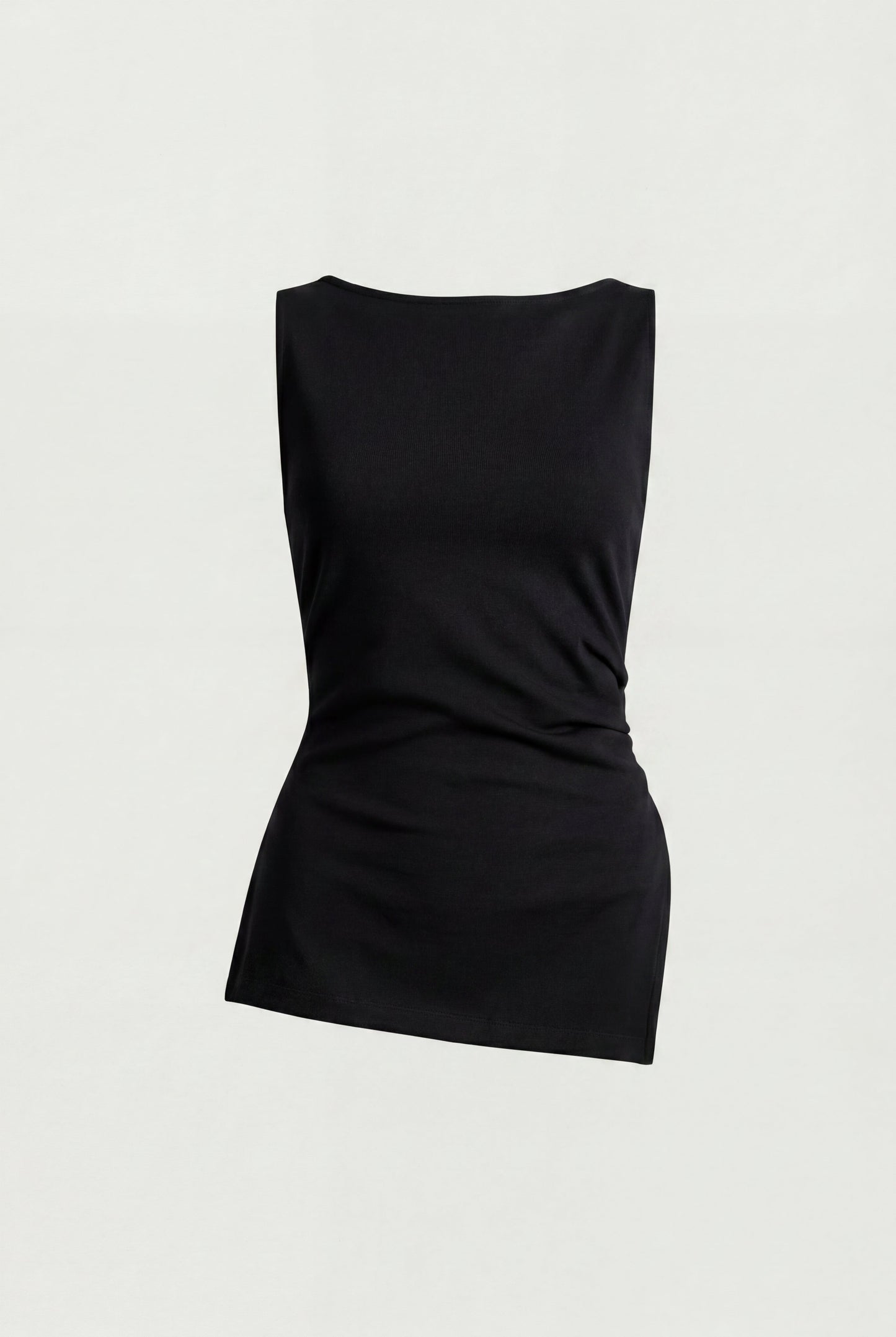 FITTED SLEEVELESS TOP WITH ASYMMETRICAL HEM