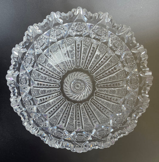 ABP cut glass bowl American brilliant period 1886 -1915 bob13