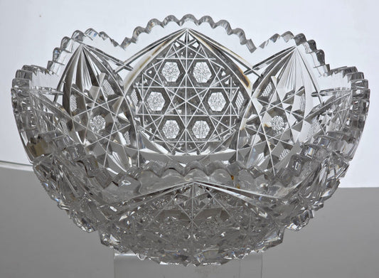 ABP cut glass bowl American brilliant period 1886 -1915 bob38