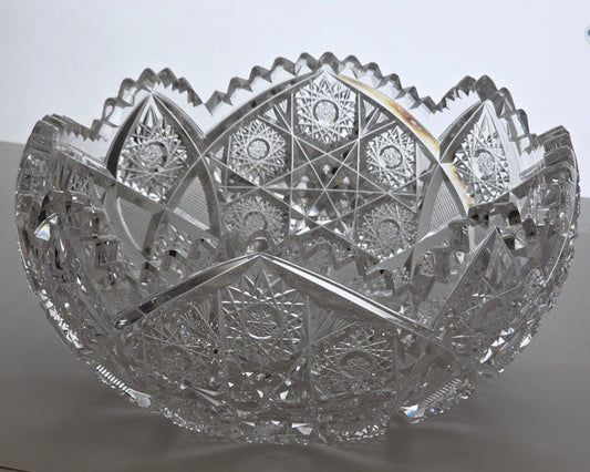 ABP cut glass cluster bowl American brilliant period 1886 -1915 bob15