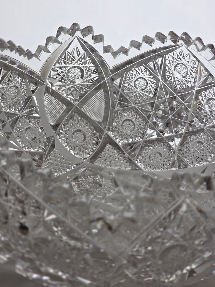 ABP cut glass cluster bowl American brilliant period 1886 -1915 bob15