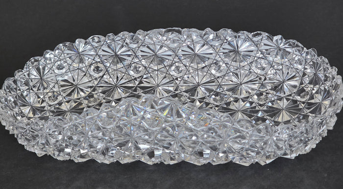ABP Cut glass folded shape dish Russian pattern bob20