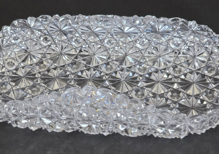 ABP Cut glass folded shape dish Russian pattern bob20