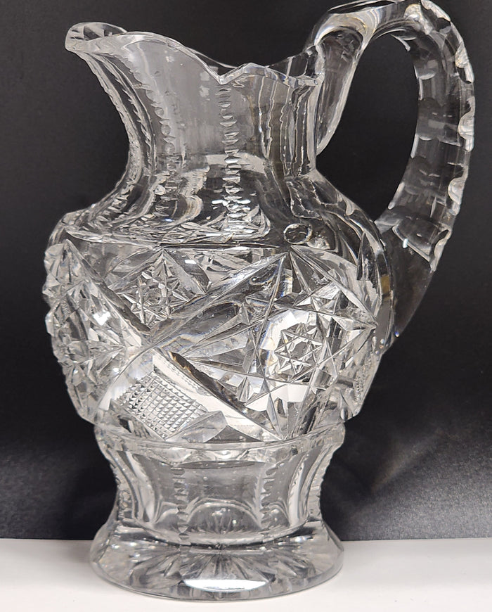 ABP cut glass signed Hawkes creamer American