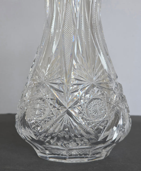 ABP cut glass Signed vase antique bob19