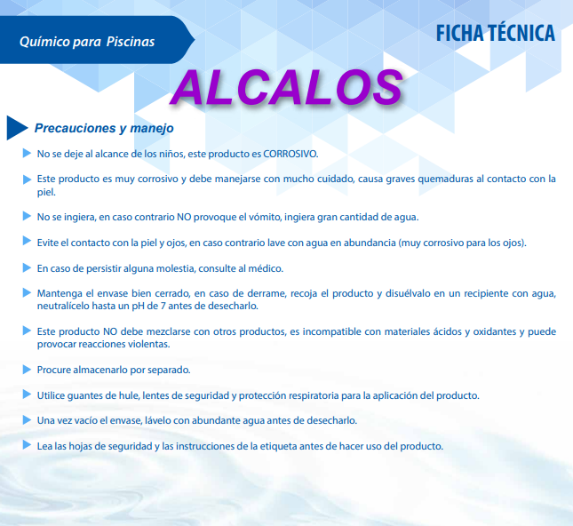 ALCALOS - para subir pH de piscinas - 5 kg