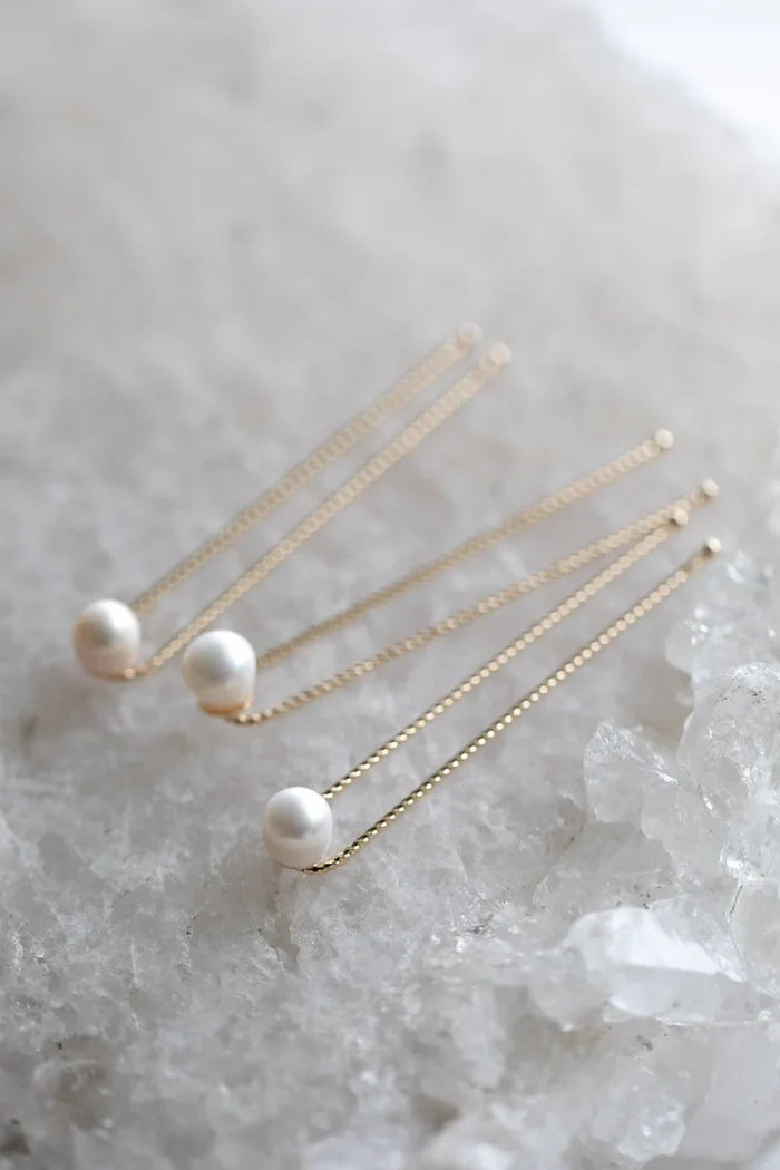 Amélie George Freshwater Pearl Pins, Gold