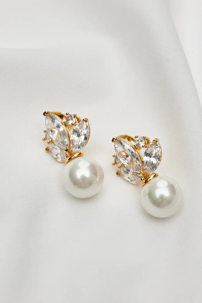 Amélie George Harper Contemporary Bridal Earrings, Gold