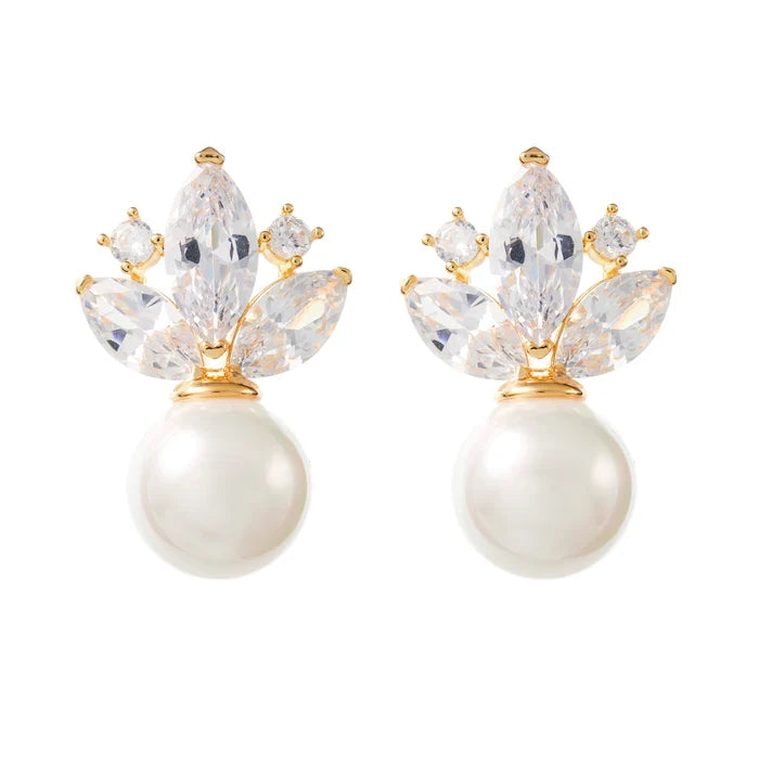 Amélie George Harper Contemporary Bridal Earrings, Gold