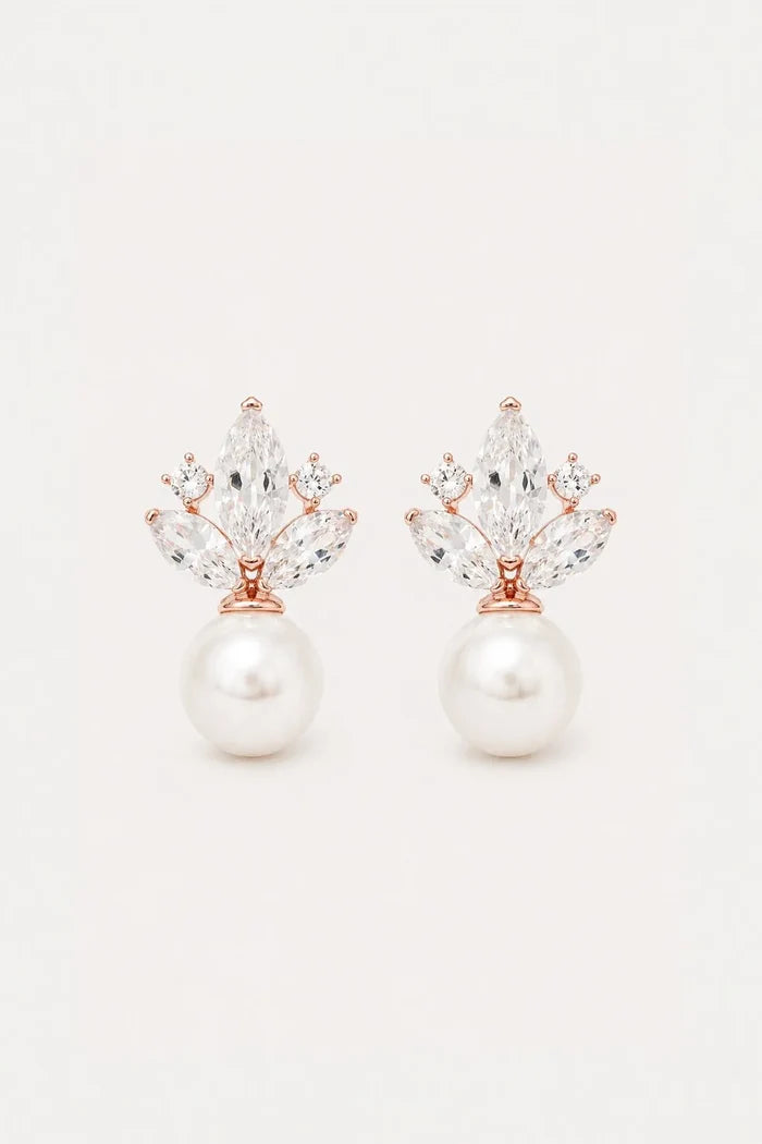 Amélie George Harper Contemporary Bridal Earrings, Gold