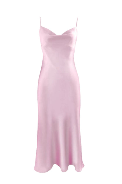 Silhouette Silk Cowl Slip Dress - Peony Pink - Last Chance Archive