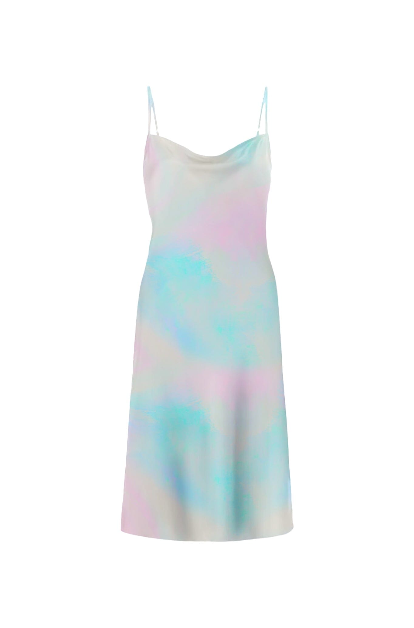 60s Silk Cowl Mini Slip Dress - Aurora - Last Chance Archive