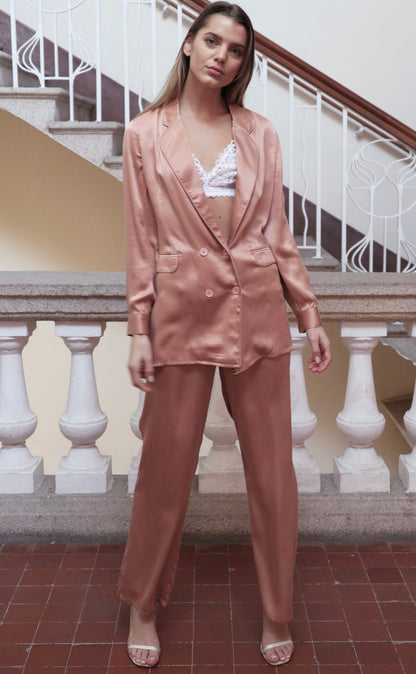 Vintage Rose Perfect Pull On Silk Trouser - Last Chance Archive
