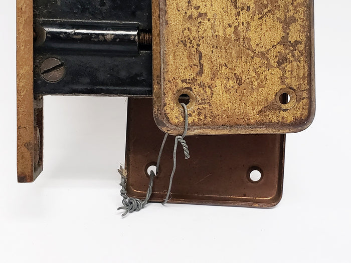 Antique Russwin Exterior Mortise Lock Set With Two Glass Knobs