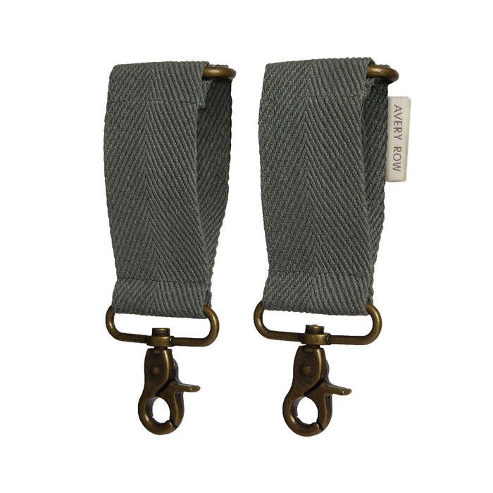 Avery Row - Cotton Pram Bag Clips - Flint - Mabel & Fox