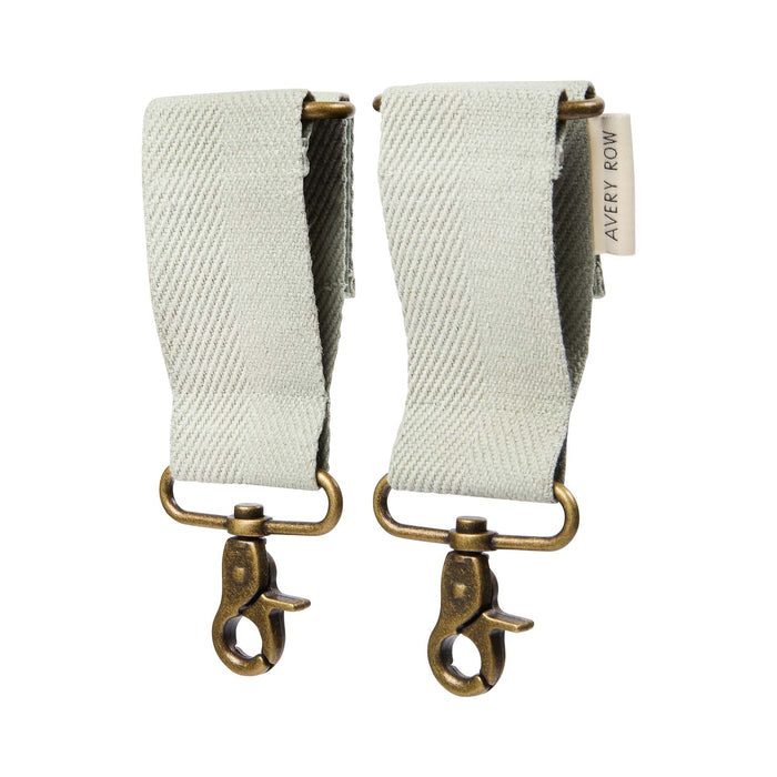 Avery Row - Cotton Pram Bag Clips - Sage - Mabel & Fox