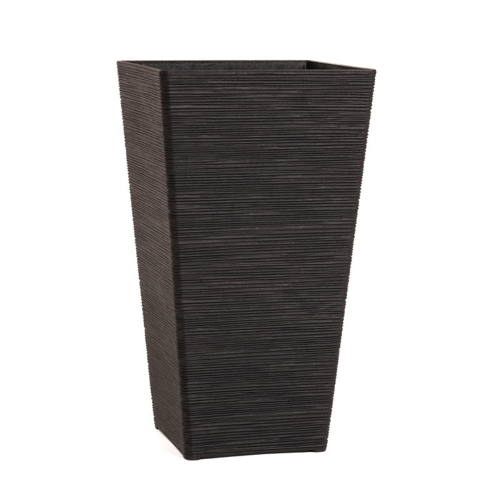 Avondale Black Seagrass Recycled Rubber Tall Planter Pot