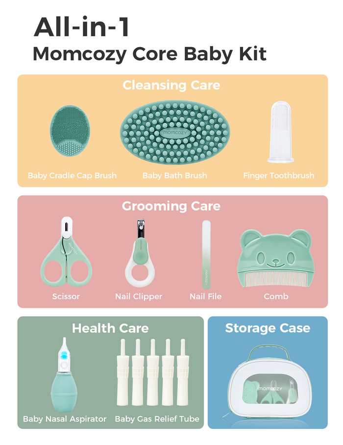 Baby-Care Bundle：All-in-1 Core Baby Kit & Electric Baby Nail File & Baby Wipe Warmer