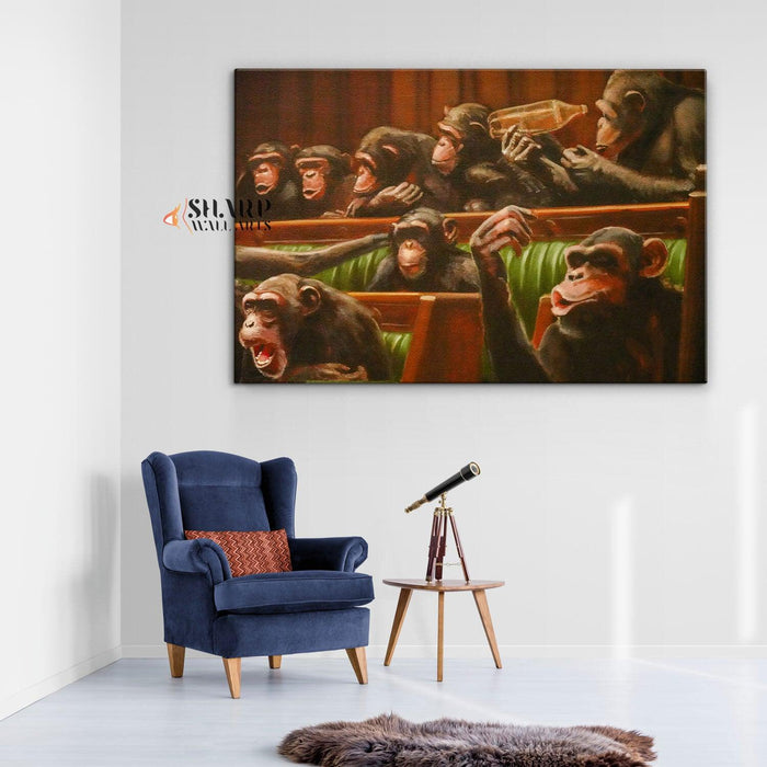 Banksy - Devolved Parliament Canvas - SharpWallArts