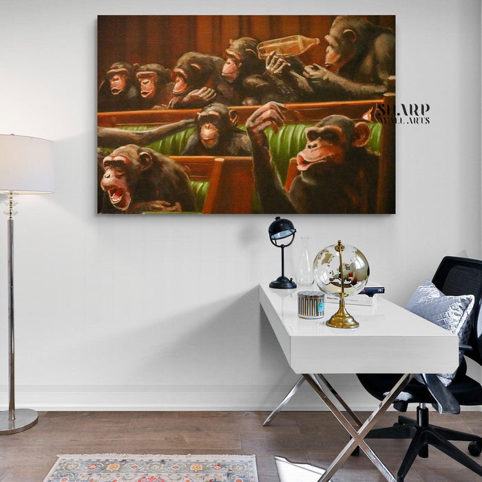 Banksy - Devolved Parliament Canvas - SharpWallArts