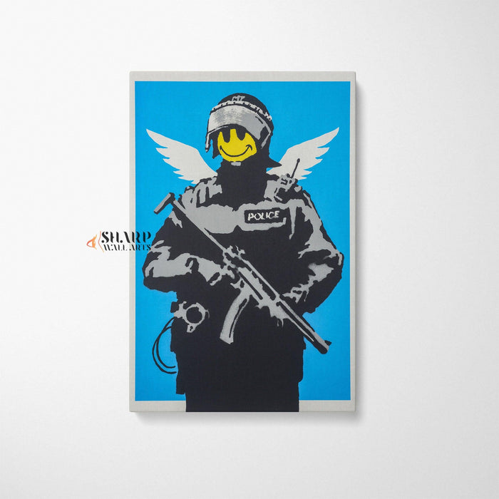 Banksy - Flying Copper Wall Art - SharpWallArts