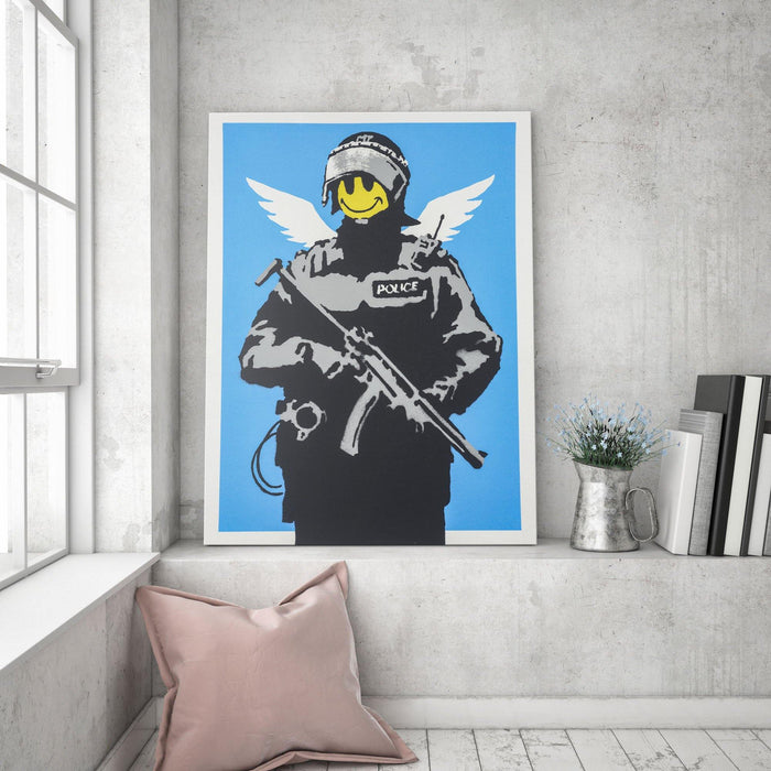 Banksy - Flying Copper Wall Art - SharpWallArts