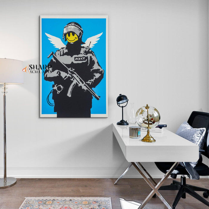 Banksy - Flying Copper Wall Art - SharpWallArts