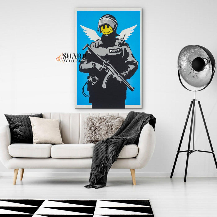 Banksy - Flying Copper Wall Art - SharpWallArts