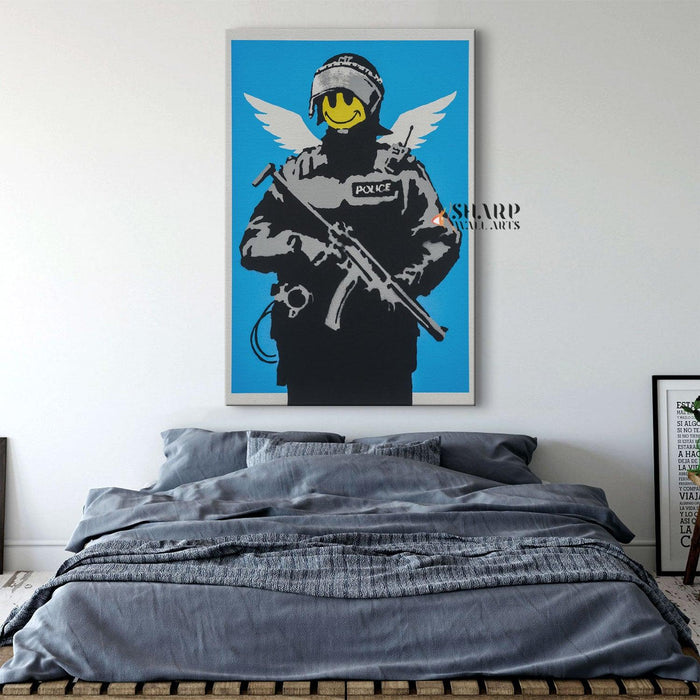Banksy - Flying Copper Wall Art - SharpWallArts