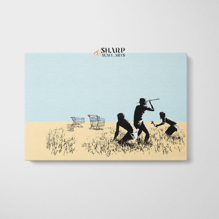 Banksy - Trolley Hunters Wall Art Canvas - SharpWallArts