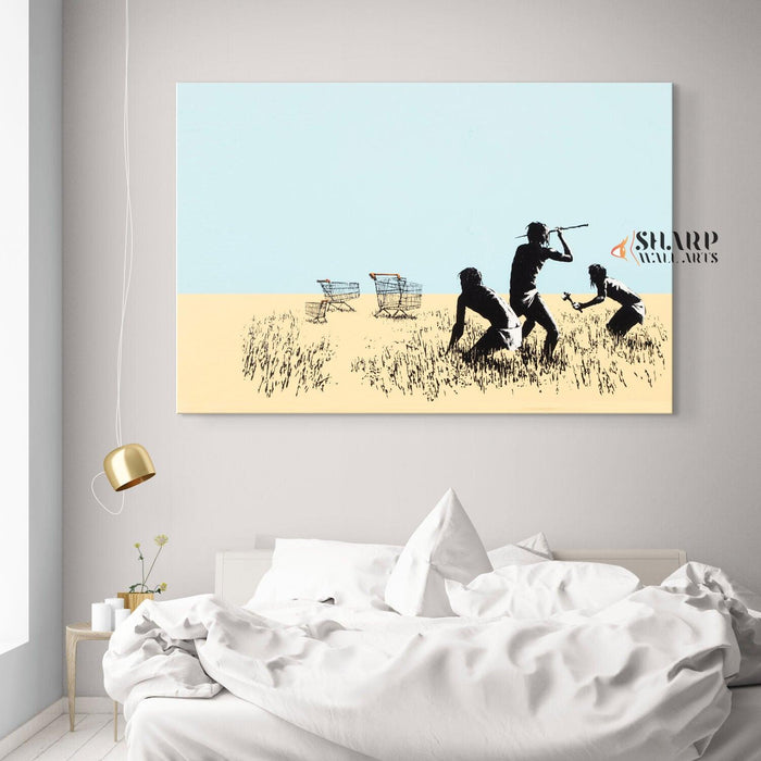 Banksy - Trolley Hunters Wall Art Canvas - SharpWallArts