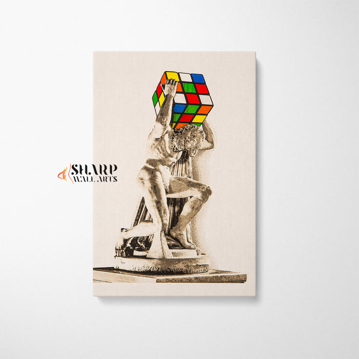 Banksy Atlas Rubik's Cube Wall Art Canvas
