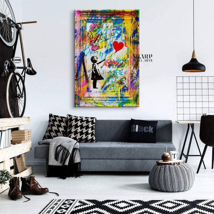 Banksy Banksy Balloon Girl Canvas Wall Art - SharpWallArts