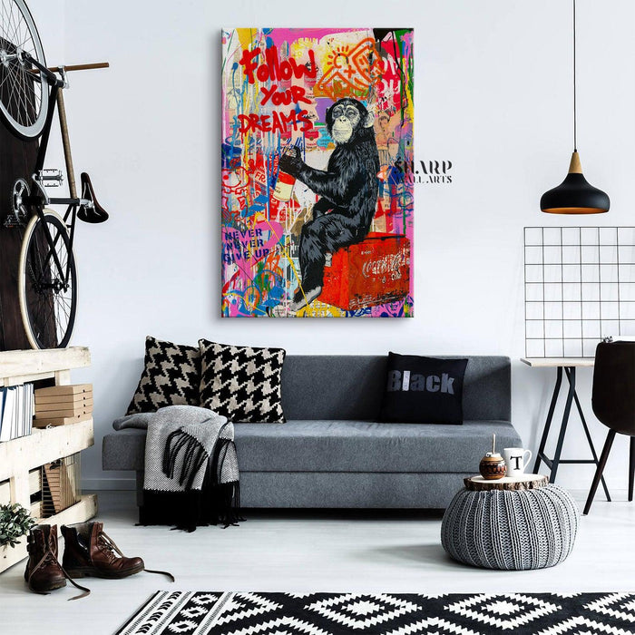 Banksy Follow Your Dreams Canvas Wall Art - SharpWallArts