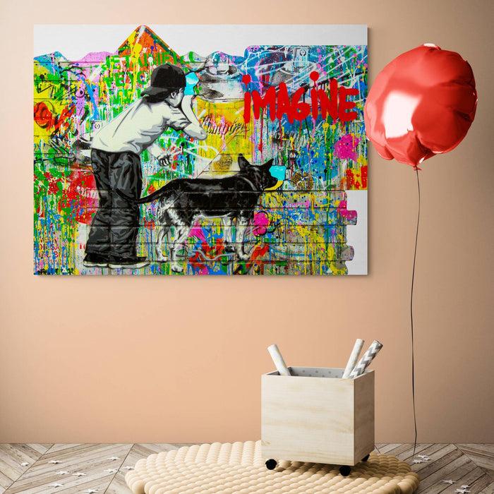 Banksy Imagine Canvas Wall Art - SharpWallArts